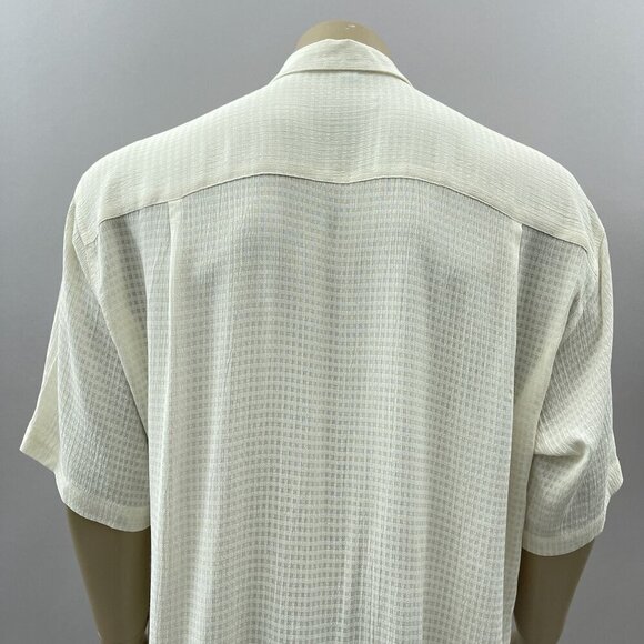 Moda Milano Boyds Mens Tall Ivory Short Sleeve Button-Up Shirt White XL Tall* - Picture 7 of 11